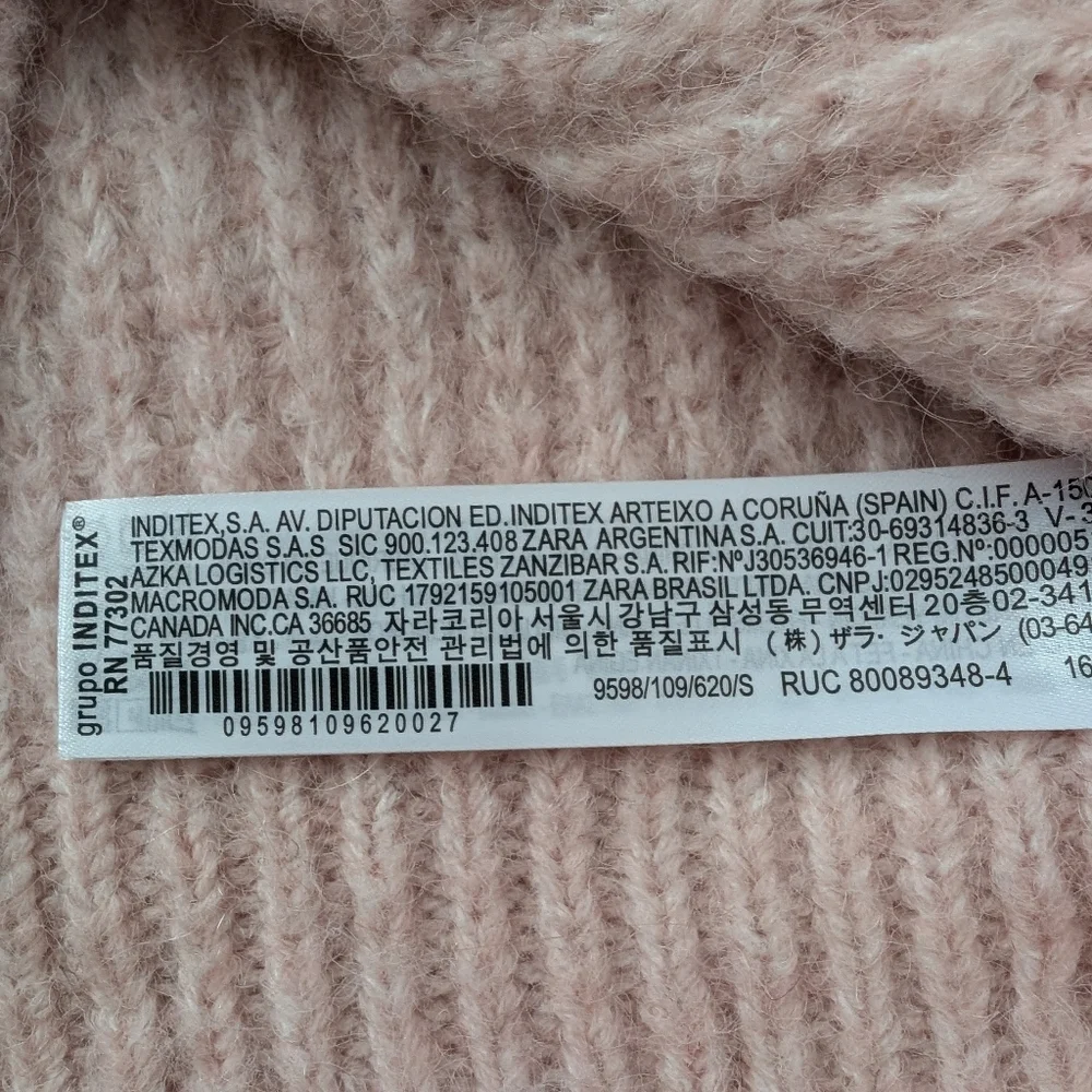 Zara Oversized Pink Turtleneck Knit Sweater Small - Picture 7 of 10